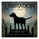 Moonrise Black Dog Giclee Print by Ryan Fowler