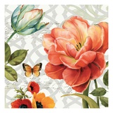 Floral Story III on Grey Giclee Print by Lisa Audit