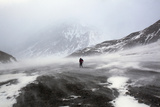 An Extreme Trekker Crosses Shellabarger Pass During Whiteout Conditions Photographic Print by Michael Christopher Brown