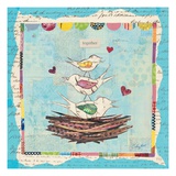 Family of Love Birds Giclee Print by Courtney Prahl