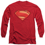 Long Sleeve: Man of Steel - New Solid Shield T-Shirt