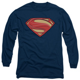 Long Sleeve: Man of Steel - New Solid Shield T-shirts