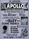 Apollo Theatre Ad: Soul Brothers, Isley Brothers, Dionne Warwick, Five Royales, Charades, Carletons Lærredstryk på blindramme Apollo Theatre Ad: Soul Brothers, Isley Brothers, Dionne Warwick, Five Royales, Charades, Carletons Lærredstryk på blindramme