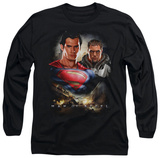 Long Sleeve: Man of Steel - Kal El And Zod T-Shirt