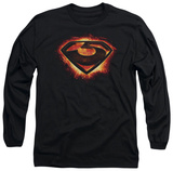 Long Sleeve: Man of Steel - Glowing Zod Shield Shirts