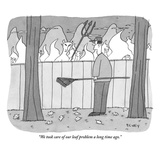 "We took care of our leaf problem a long time ago." - New Yorker Cartoon Premium Giclee Print by Peter C. Vey