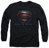 Long Sleeve: Man of Steel - Man of Steel Shield T-shirts
