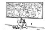 Two mathematicians sitting beneath a giant chalkboard smoking. - New Yorker Cartoon Premium Giclee Print by Tom Cheney