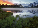 Slow Burn - Mt Shuksan Picture Lake Photographic Print by Aaron Reed