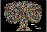 Tree of Rock Buttons by Gdogs Cosmic Rock Poster Prints