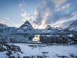 Sunset over the Many Glacier Hotel, Glacier National Park, Montana. Photographic Print by Steven Gnam