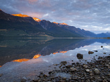Early Am Sun Hits the  High Peaks of the Southern Alps Above Lak Photographic Print by Sergio Ballivian