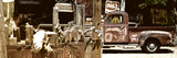 Panoramique Camionnette Abandonnée Dans Un VIeux Garage Sur La Route 66 Photographic Print by Philippe Hugonnard