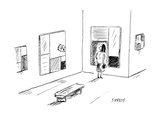 A man is trapped in a Mondrian painting which looks like a window. - New Yorker Cartoon Premium Giclee Print by David Sipress