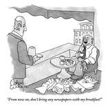 "From now on, don't bring any newspapers with my breakfast!" - New Yorker Cartoon Premium Giclee Print by Gahan Wilson