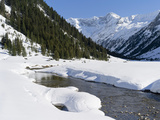 Winter, Valley Krimmler Achental, Hohe Tauern, Mt. Dreiherrnspitze, Austria Photographic Print by Martin Zwick