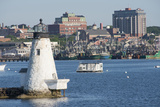 Fishing Boats, Palmer Island Lighthouse, New Bedford Harbor, Massachusetts, USA Photographic Print by Cindy Miller Hopkins