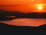 View of Sunset Reflecting in Haro Strait at San Juan Island, Washington State, USA Photographic Print by Stuart Westmorland
