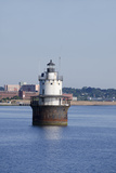 Butler Flats Light, Spark Plug Lighthouse at New Bedford Harbor, Massachusetts, USA Photographic Print by Cindy Miller Hopkins