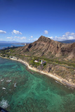 Aerial View of Lighthouse, Diamond Head, Waikiki, Oahu, Hawaii, USA Photographic Print by Douglas Peebles