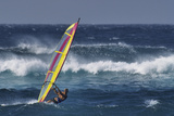 Windsurfing on the Ocean at Sunset, Maui, Hawaii, USA Photographie par Gerry Reynolds