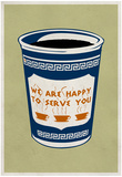 We Are Happy To Serve You Retro Poster Poster