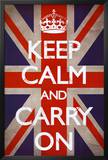 Keep Calm and Carry On (Motivational, Union Jack Flag) Posters