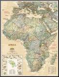 National Geographic Africa Map, Executive Style Mounted Print