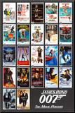 James Bond - 22 Movie Posters Mounted Print