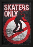 Skaters Only (Skating on Sign) Art Poster Print Posters