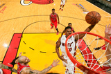 Miami, FL - May 15: Norris Cole, Joakim Noah and Carlos Boozer Photographic Print by Issac Baldizon