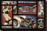 Dragster Lounge Stretched Canvas Print by Marco Almera