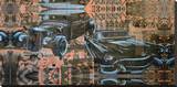 Kustom Nation Stretched Canvas Print by Marco Almera