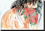 Lady Botan Stretched Canvas Print by Clark North