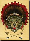 Sacred Wolf Stretched Canvas Print by Thea Fear