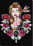 CherrysTattooed Beauty Stretched Canvas Print by Miss Cherry Martini