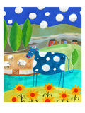 Blue Cow Giclee Print by Nathaniel Mather