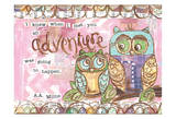 Pastel Owl Family 6 I Knew When I Met You An Adventure Poster by Erin Butson