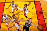 Miami, FL - JUNE 9 Manu Ginobili, Chris Bosh, LeBron James, Dwyane Wade and Udonis Haslem Photographic Print