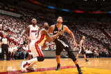 Miami, FL - JUNE 9 Udonis Haslem and Tim Duncan Photographic Print