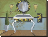 Tuscan Tub Sunflowers II Stretched Canvas Print by Cathy Hartgraves