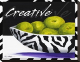 Zebra Bowl Stretched Canvas Print by Cathy Hartgraves
