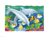 Duo de dauphins Affiche par Paul Brent
