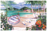 Bateau sur une île Posters par Paul Brent
