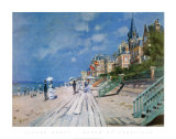 Beach at Trouville Posters by Claude Monet