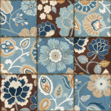 Patchwork Motif Blue Posters by Alain Pelletier