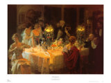 Ende des Abendessens Kunstdruck von Jules-Alexandre Grün