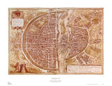 Mapa de París, 1585 Láminas por Georges Braun Mapa de París, 1585 Láminas por Georges Braun