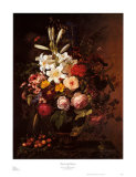 Fleurs et cerises Posters par Johan Laurentz Jensen