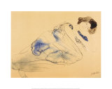 Bekleidete Frau, auf der Seite liegend Poster von Auguste Rodin
